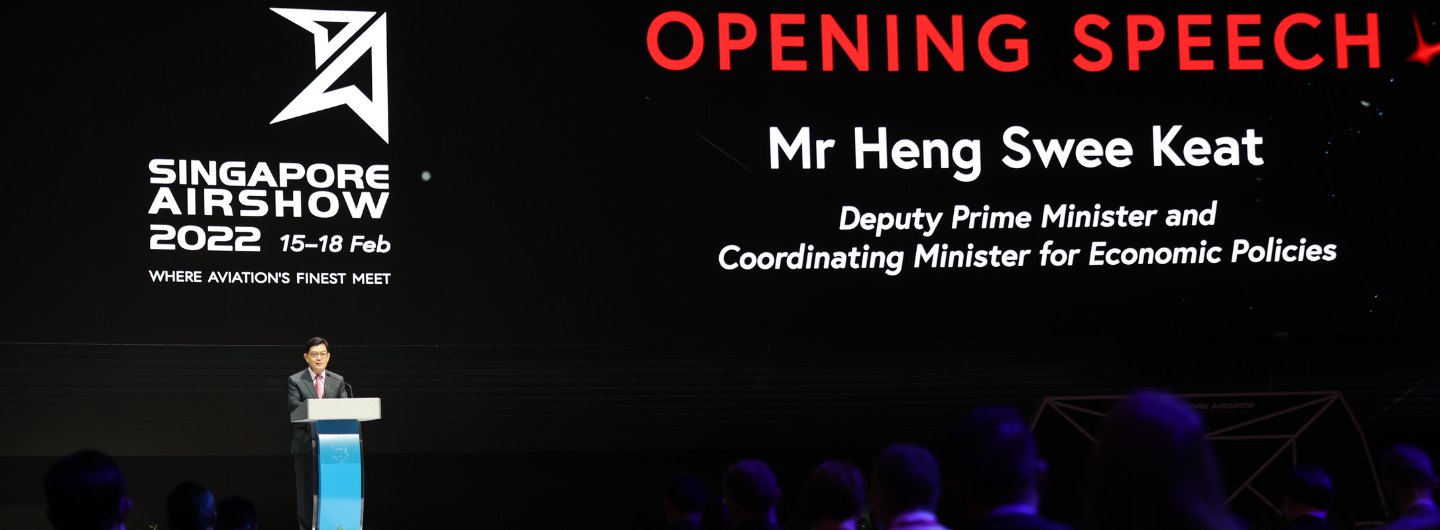 Mr. Heng Swee Keat at Singapore Airshow 2022 opening speech event.